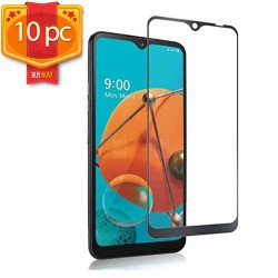 LG K51 / Q51 Tempered Glass Screen Protector 10pc Pack (Clear Black Edge)